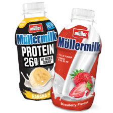 Müllermilk drink, milkshake of protein